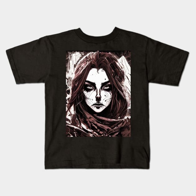 Metalhead Monochrome: Express Your Love for Metal Music with Our Dark and Powerful Art Collection Kids T-Shirt by ShyPixels Arts